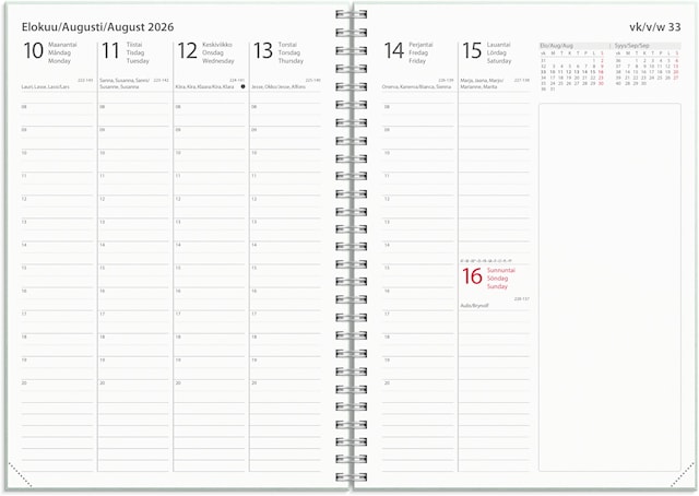 Tuotekuva 2 - Kalenteri 2026 Business Textile vihreä  A5 Burde