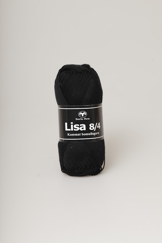 Lisa 8/4 Lanka Puuvilla 50 g musta 01 Svarta Fåret