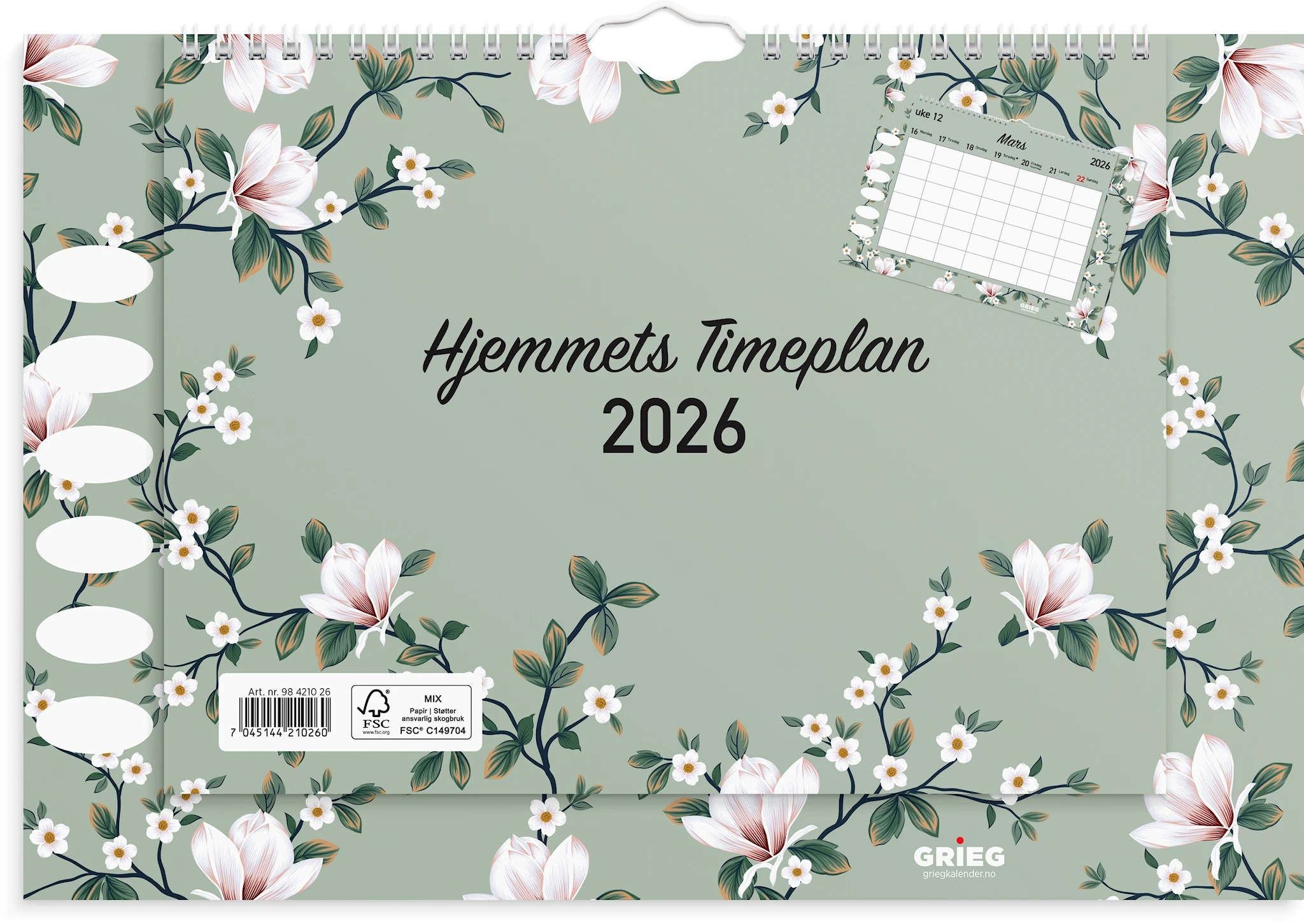 Produktbilde for Hjemmets Timeplan 2026 A4 GRIEG