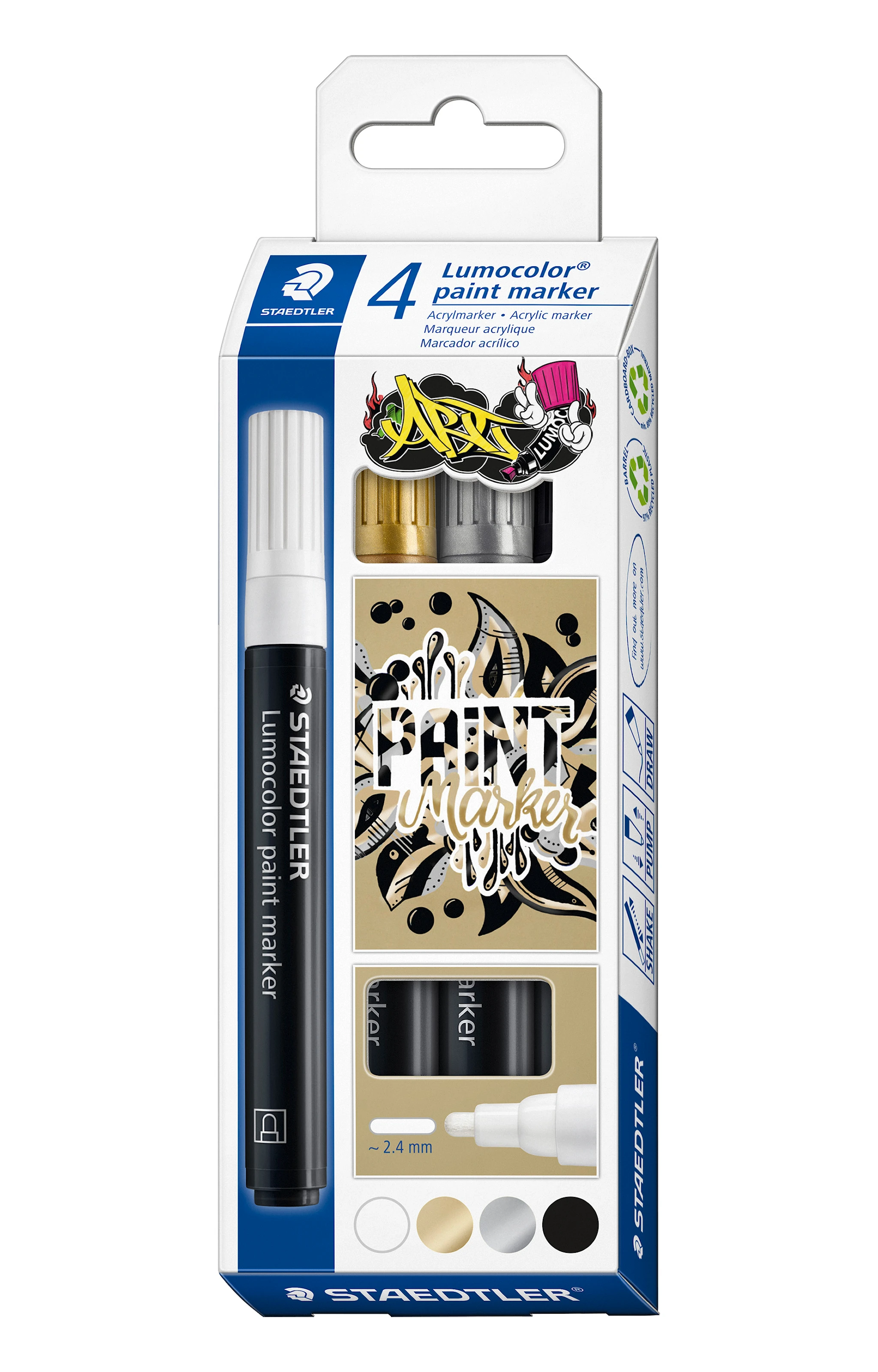 Produktbilde for Lumocolor Fargemarkere 4-pakning Staedtler