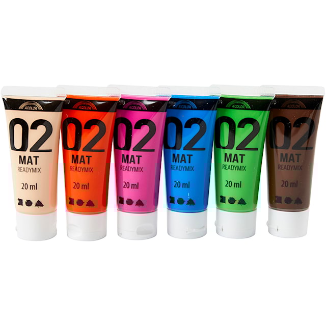 Produktbild 1 för Readymix Kompletterande Färger 02 Matt 6x20 ml A-color