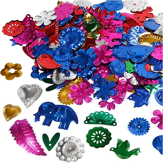 Produktbilde 3 for Paljetter, str. 15-45 mm, sterke farger, 30 g/ 1 pk.