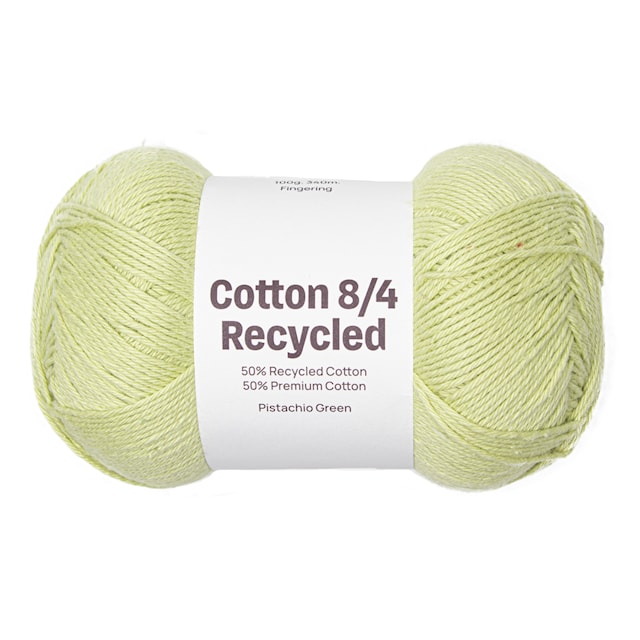 Cotton 8/4 Garn 100 g Recycled Pistachio A 077 Adlibris