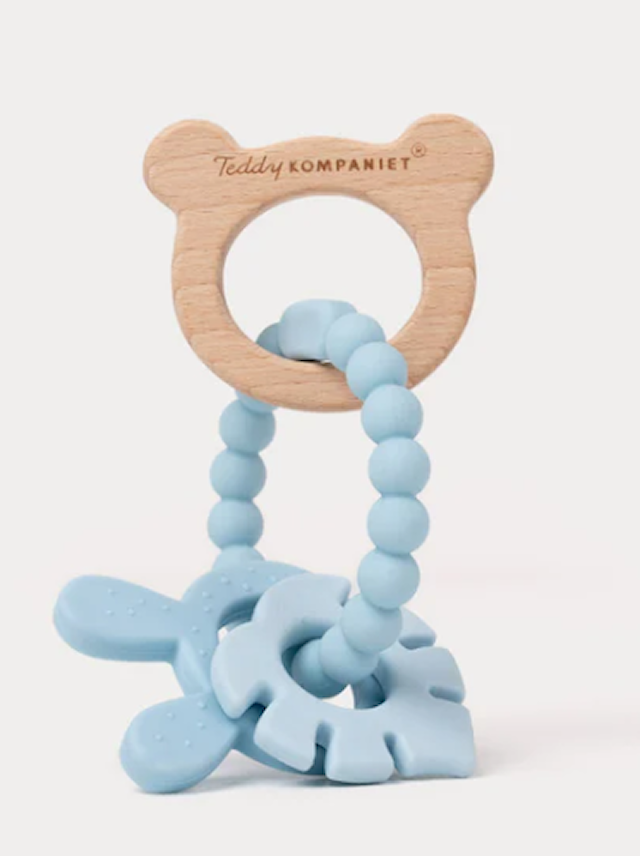 Bitering i silikon og tre blågrønn Teddykompaniet