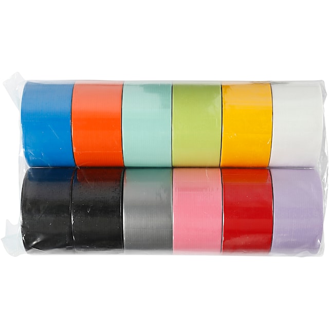 Produktbilde 4 for Gaffatape, Ensfarget, B: 48 mm, ass. farger, 12x5 m/ 1 pk.