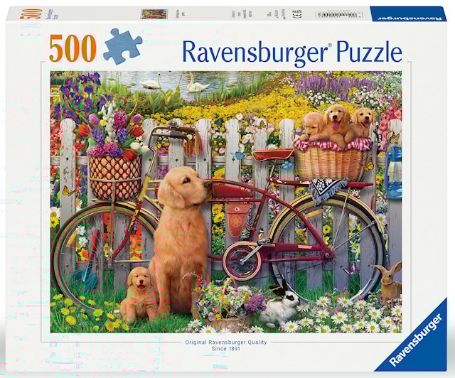 Produktbilde 1 for Søt hund i hagen Puslespill 500 brikker, Ravensburger