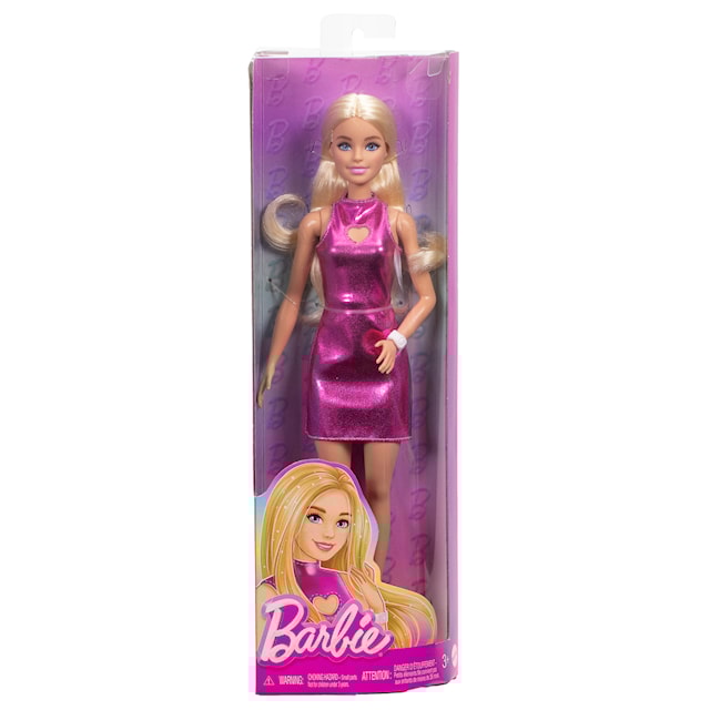 Tuotekuva 5 - Barbie Fashionista Fashion Doll Pinkki Metallinen mekko