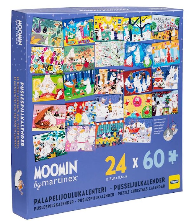 Produktbild 1 för Adventskalender Pusselkalender 24x60 Bitar Mumin