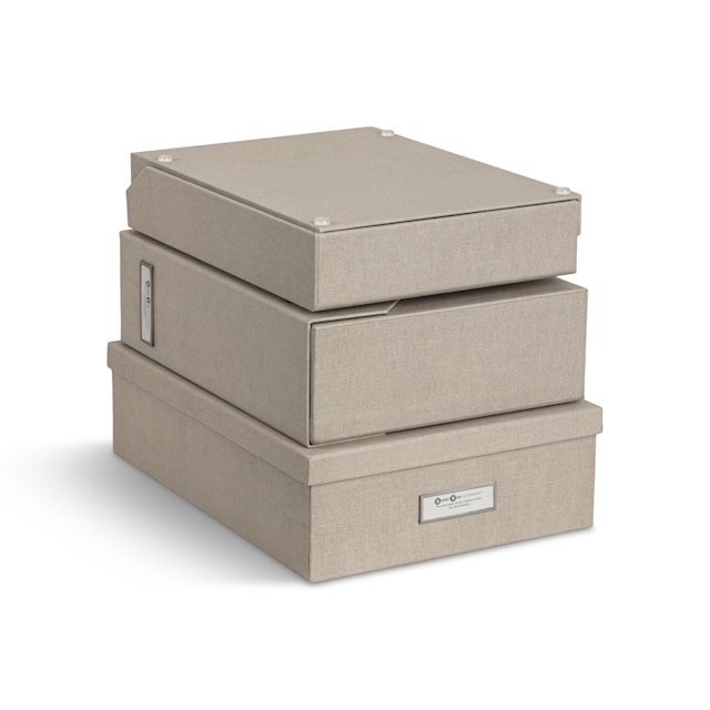 Produktbilde 2 for Stort kontoroppbevaringssett Linen 5 deler Bigso Box of Sweden