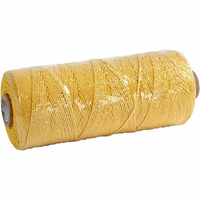 Produktbilde 3 for Knyttegarn, L: 315 M, tykkelse 1 mm, Tynn kvalitet 12/12, gul, 220 g/ 1 rl.