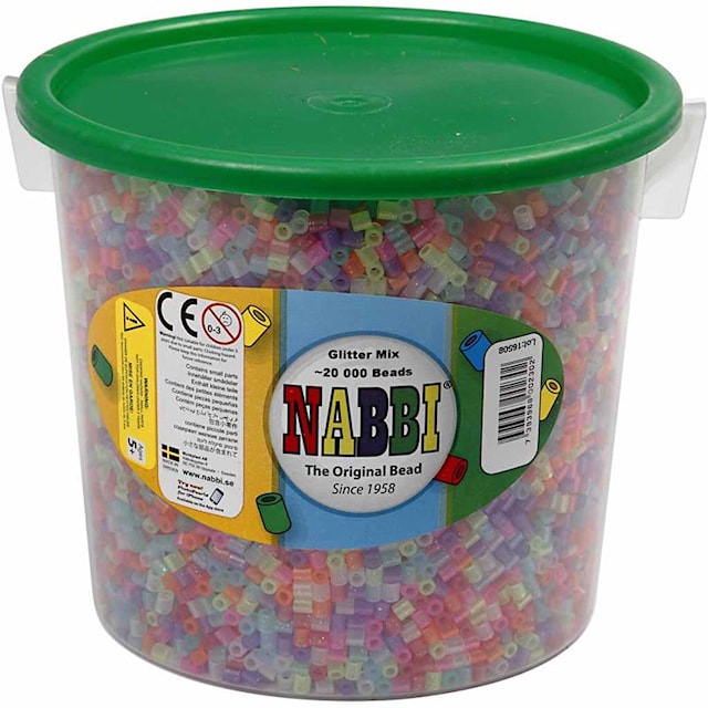 Produktbild 2 för Rörpärlor 5x5 mm 20000 st Glitterfärger