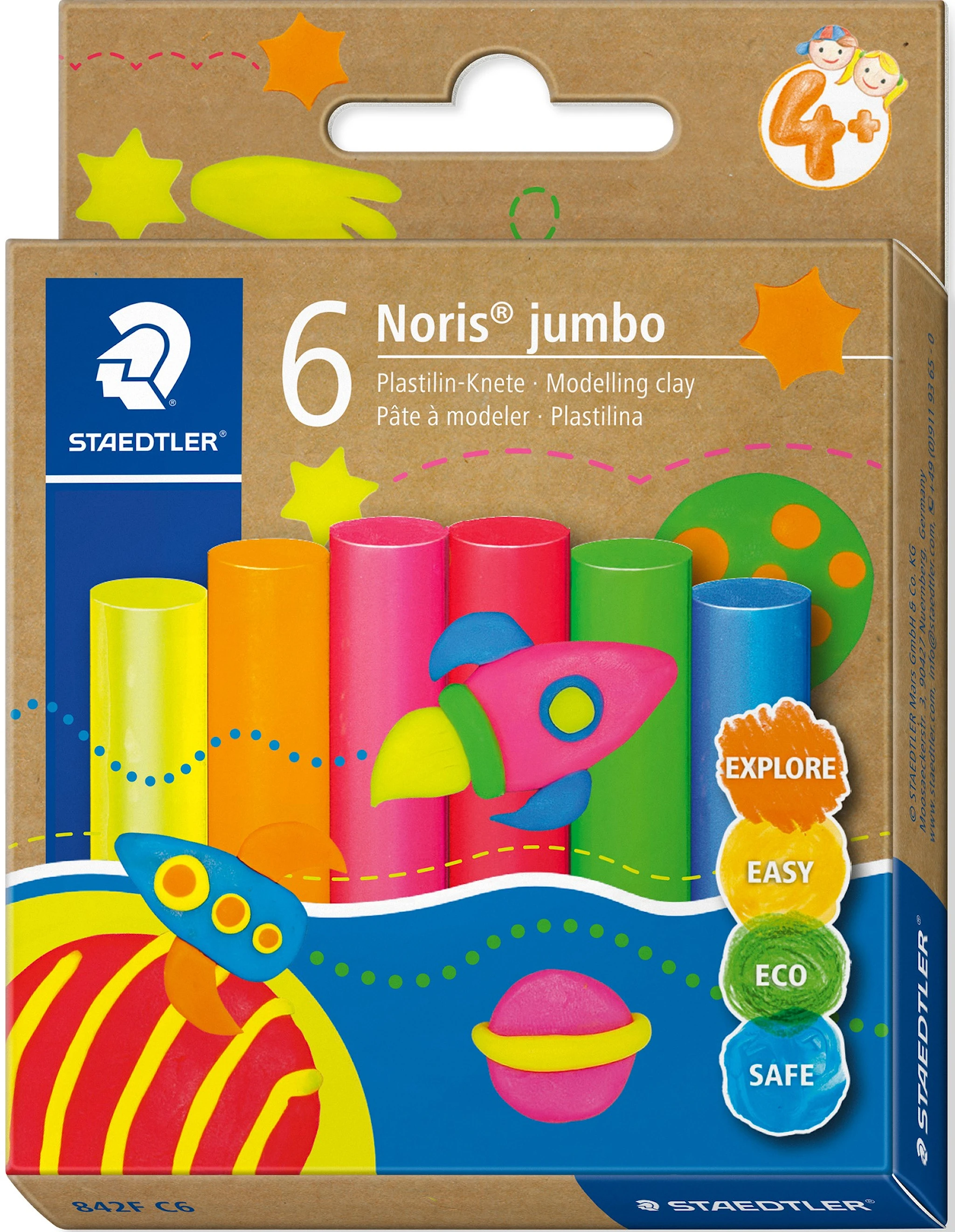 Produktbilde for Leire Neon 6-pakning Noris Junior Staedtler