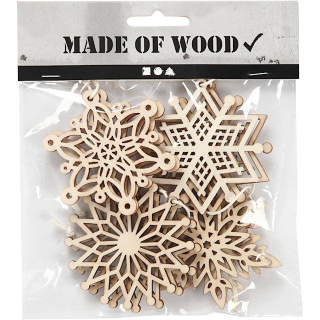 Produktbild 4 för Trähängen Ornament diameter 7 cm 8-pack