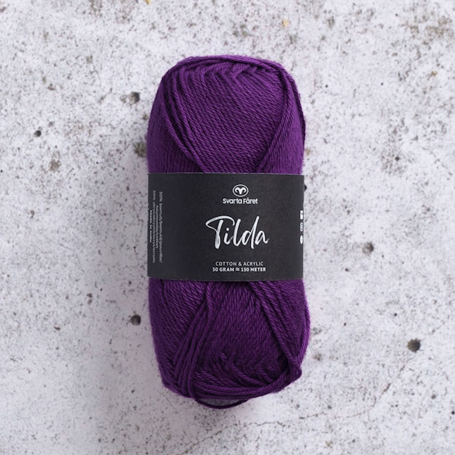 Tilda Lanka Puuvillasekoite 50 g Lunar Purple (93) Svarta Fåret