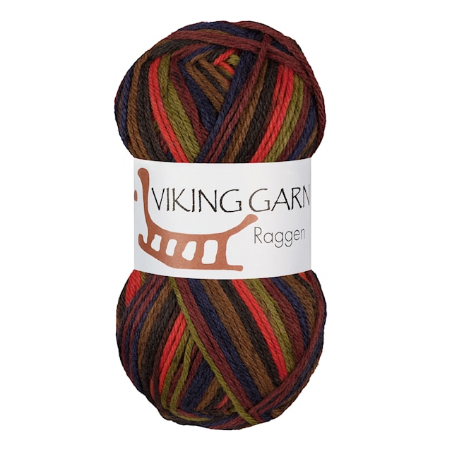 Produktbilde 1 for Raggen 150 g Multi brun/rød 752 Viking Garn
