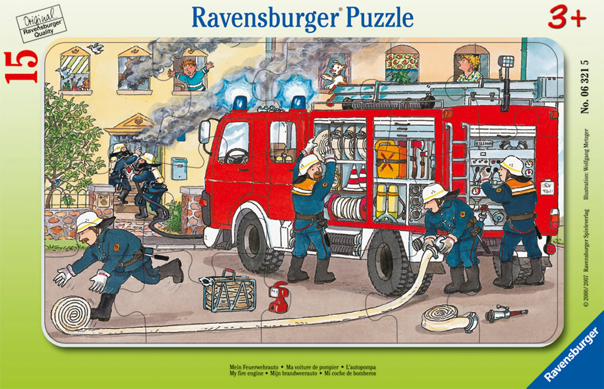 Produktbild för My Fire Engine Barnpussel 15 bitar, Ravensburger