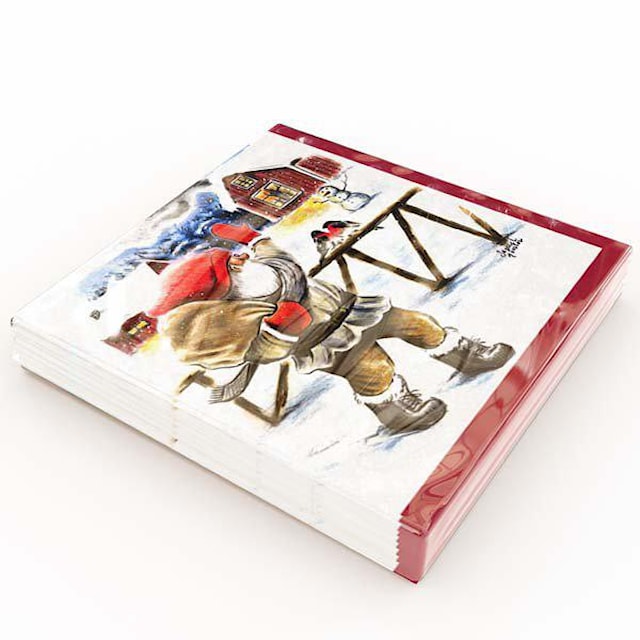 Produktbild 2 för Servetter Tomte på gård 20-pack Gullers