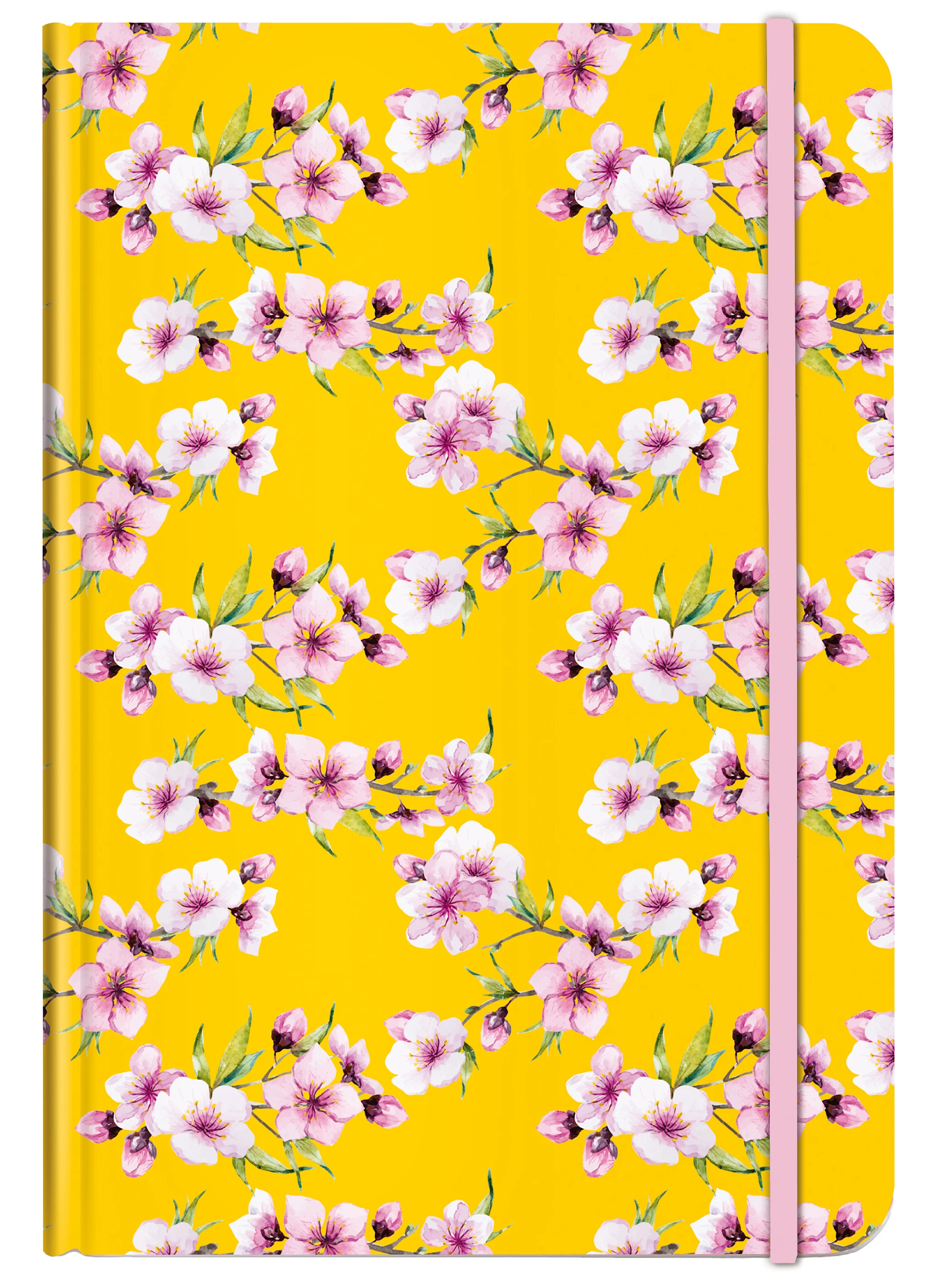 Produktbilde for Notatbok A5 Cherry Blossom Yellow Linjert 192 sider Cedon