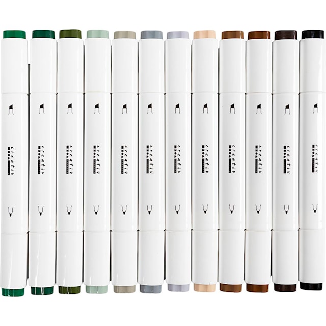 Produktbild 1 för Markers Illustration Naturliga färger 12-pack Creativ Company