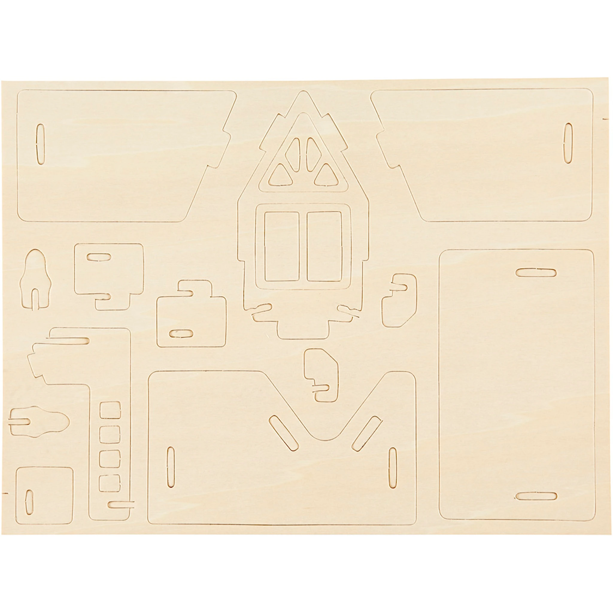 Tuotekuva ille 3D-Palapeli, talo parvekkeineen, koko 15,8x17,5x19,5, 1 kpl