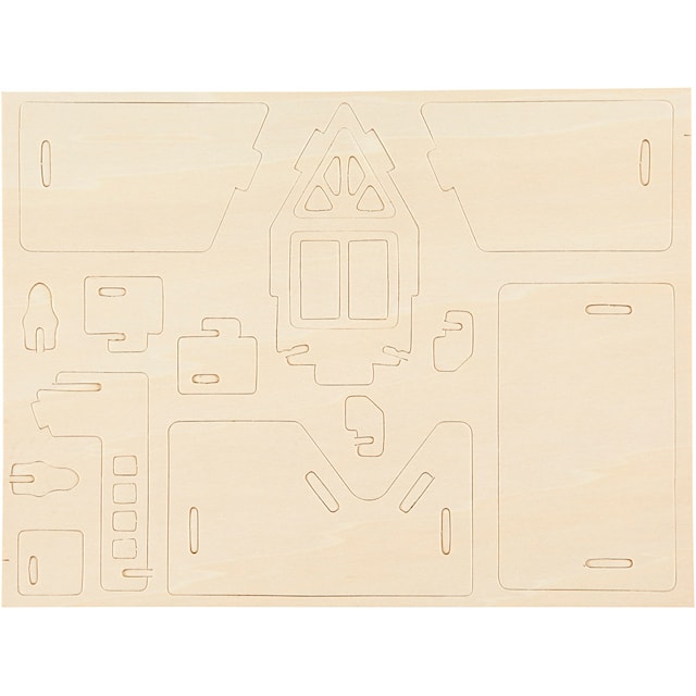 Tuotekuva 1 - 3D-Palapeli, talo parvekkeineen, koko 15,8x17,5x19,5, 1 kpl