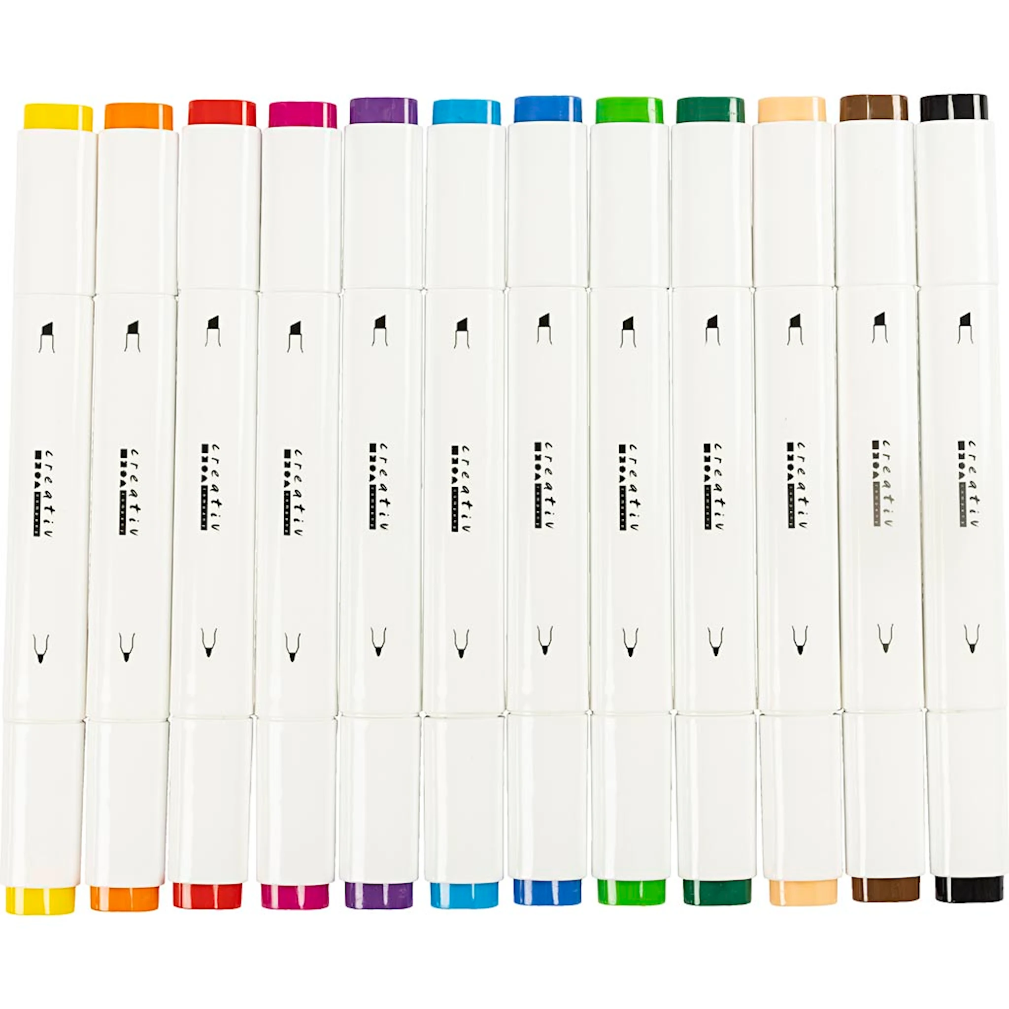 Tuotekuva ille Fine line -tussi, paksuus 1+8 mm, perusvärilajitelma, 12 kpl/ 1 pkt