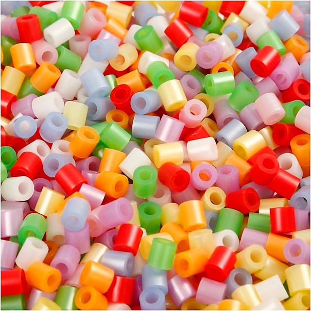 Produktbilde 3 for Rørperler, str. 5x5 mm, hullstr. 2,5 mm, 20000 ass., perlemorsfarger