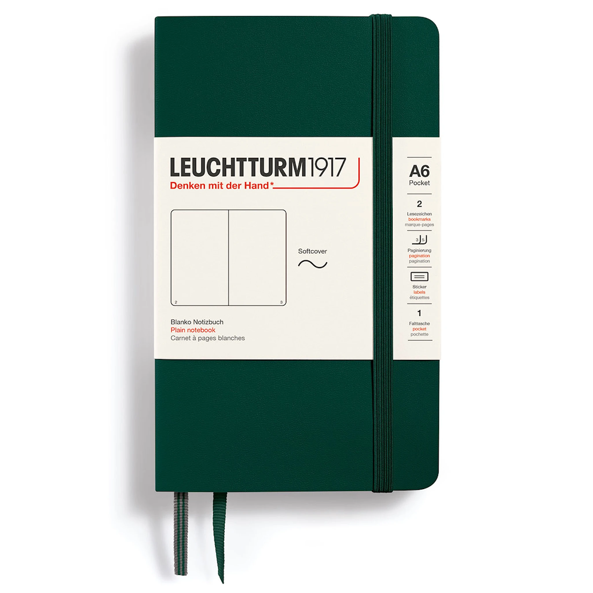Produktbilde for Notatbok A6 Soft Ulinjert Forest Green Leuchtturm 1917