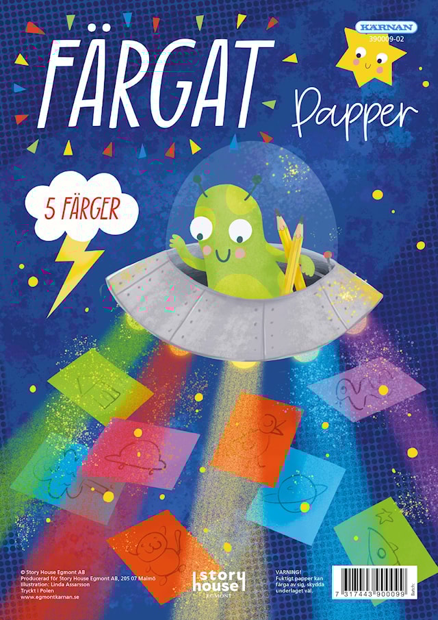 Tegneblokk 1 kg farget papir FSC Kärnan