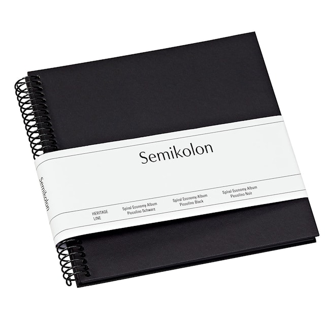 Valokuva-albumi Sprial Economy Piccolino Black Semikolon
