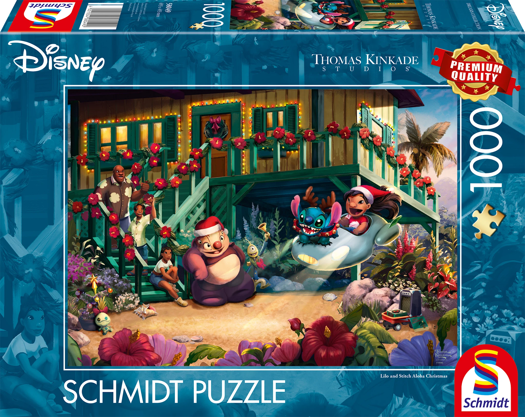 Produktbild för Disney, Lilo And Stitch Aloha Christmas Julpussel 1000 Bitar Schmidt