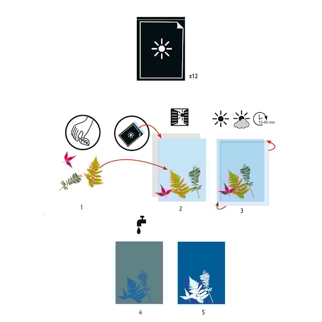 Produktbilde 1 for Djeco Create with Light og Cyanotopia Refill 12 ark