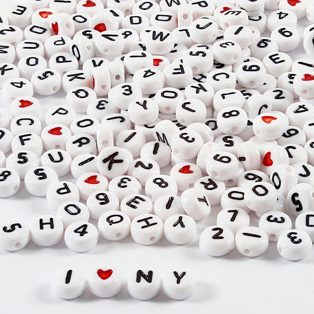 Produktbild 3 för Bokstavspärlor Vita 7 mm 1500-pack