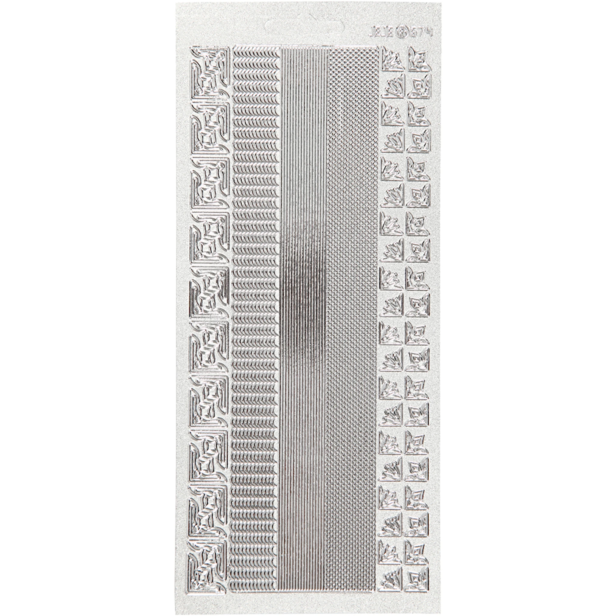 Produktbilde for Stickers, sølv, border, 10x23 cm, 1 ark