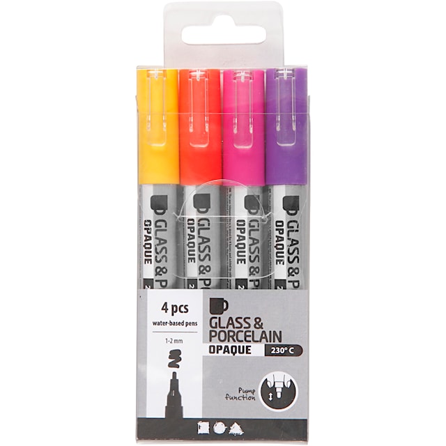 Produktbild 2 för Glas- och porslinstusch Lila, Rosa, Röd, Gul 4-pack Creativ Company