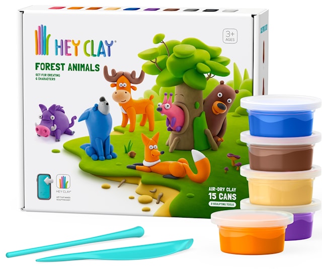 Tuotekuva 1 - Muovailu Metsän Eläimet ilmakuivaava 15-pakkaus Hey Clay