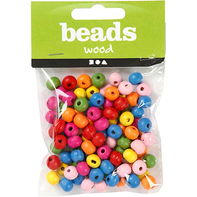 Produktbilde 2 for Treperler, dia. 8 mm, hullstr. 1,5-2 mm, ca. 90 ass., ass. farger, 16 g/ 1 pk.