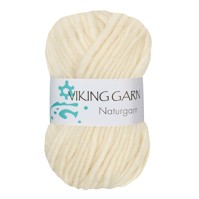 Produktbild 1 för Naturgarn 50 g Naturvit 600 Viking Garn