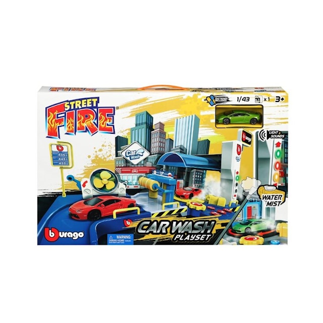 Produktbilde 3 for Street Fire Biltvätt Lekset Garage 1:43 Bburago