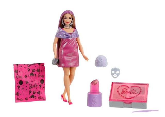 Produktbild 1 för Barbie Glam Party Unboxed Rosa Modedocka