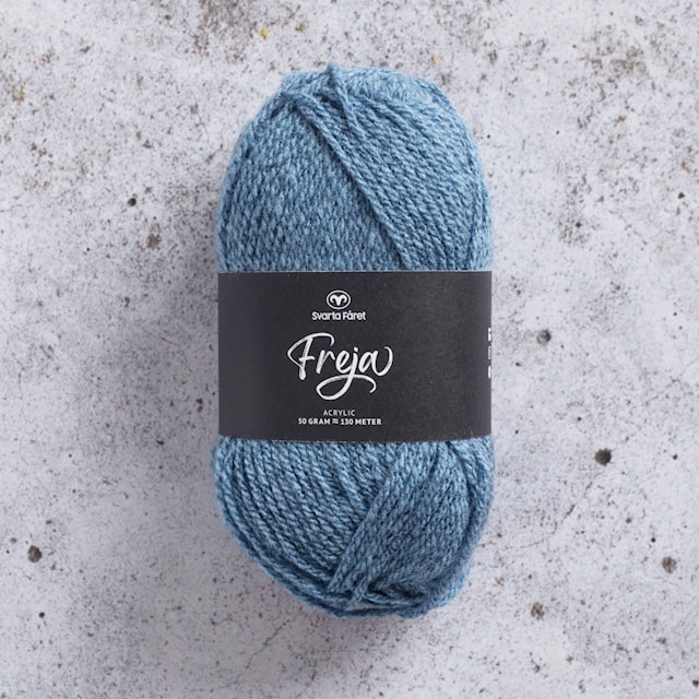 Freja Garn Akryl 50 g jeansmelange 76 Svarta Fåret