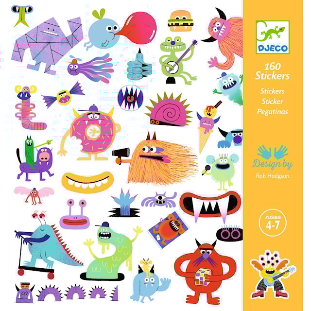 Produktbilde 1 for Klistremerker Monstre 160-pack Djeco