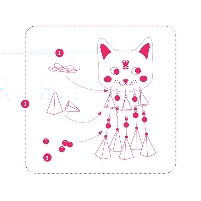 Produktbild 5 för DIY-Kit Vindspel Glittrande Katt Djeco