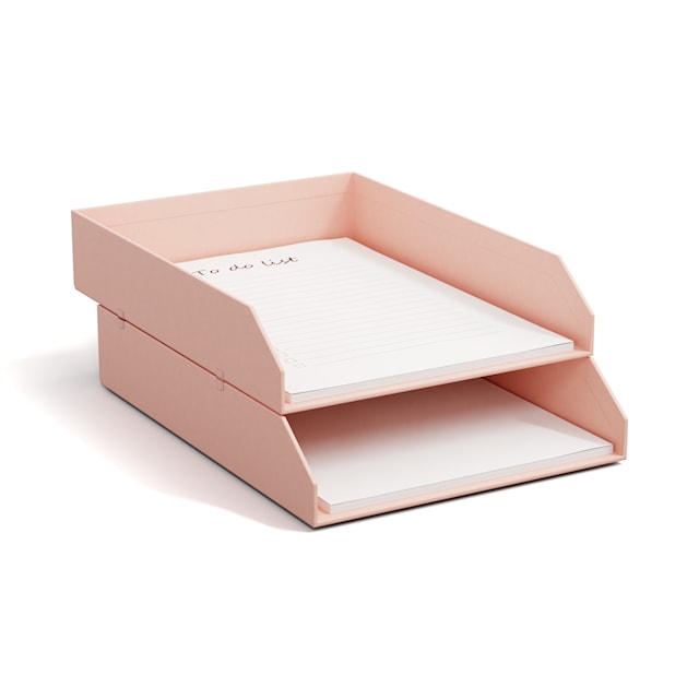 Produktbild 3 för Brevkorg Stapelbar Dusty Pink 2-pack Bigso Box of Sweden