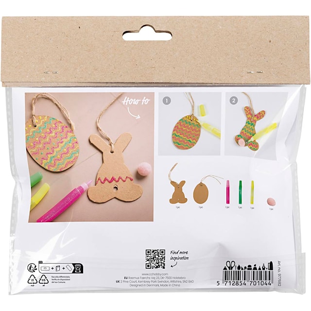 Produktbilde 2 for Mini DIY Kit Dekorasjon, Egg og kanin, brun, grønn, pink, gul, 1 pk.