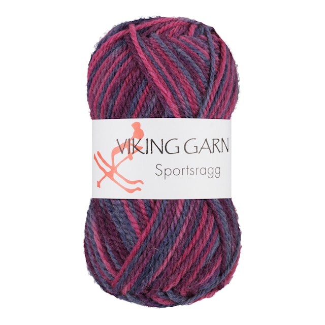 Sportsragg 50 g kirjava roosa Viking Garn