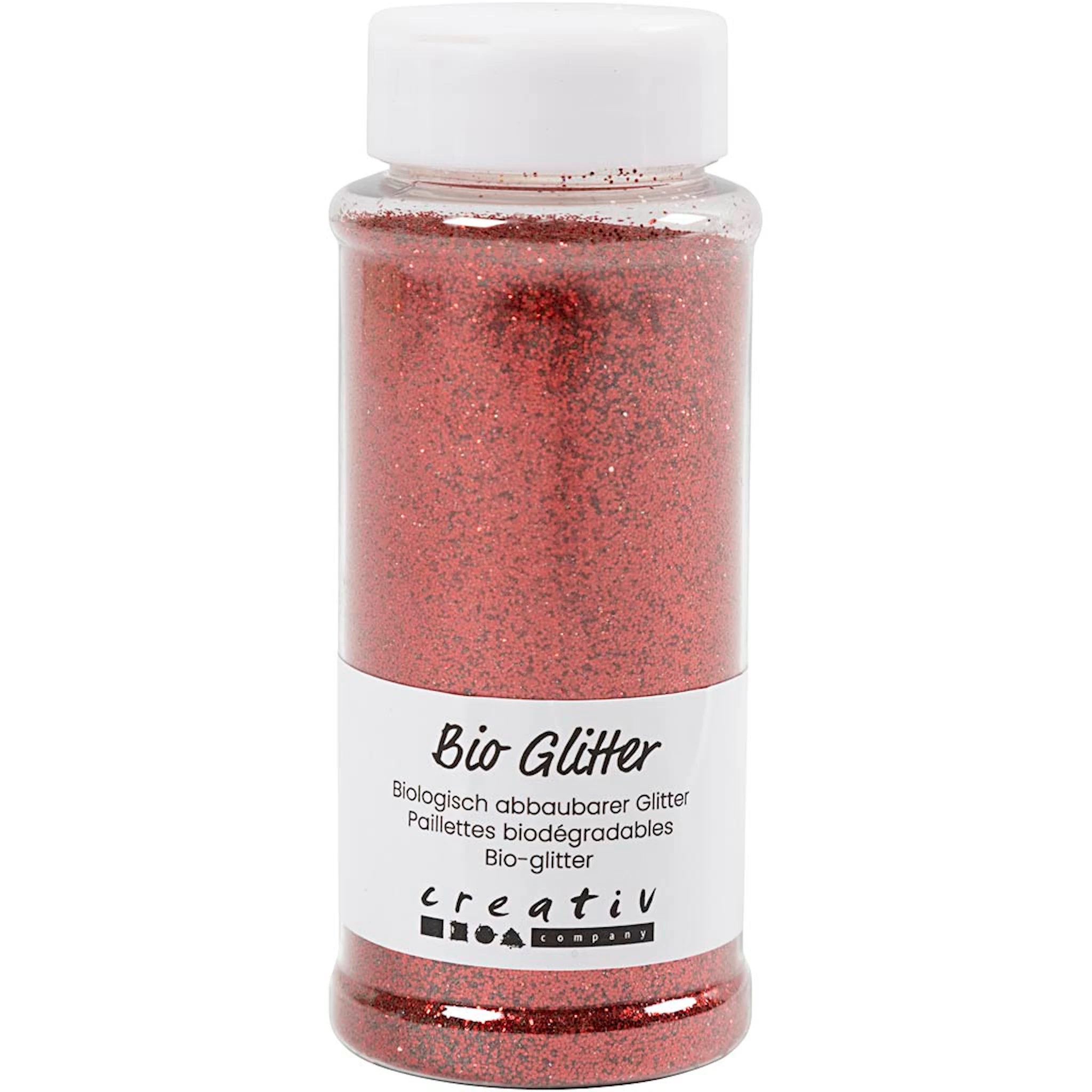 Produktbilde for Biologisk nedbrytbart glitter, rød, 140 ml/ 1 boks