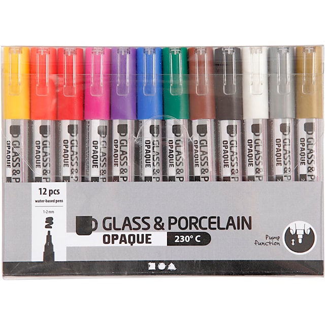 Produktbild 2 för Glas- och porslinstusch mixade färger 12-p, Creative Company