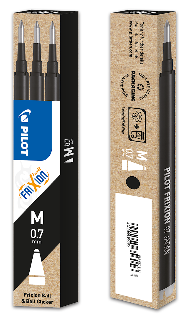 Produktbild 2 för Refill Frixion 0,7 Svart 3-p, Pilot