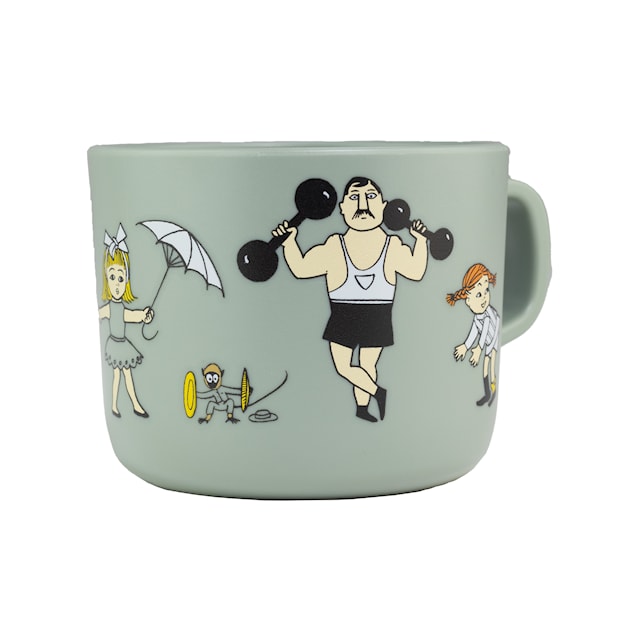 Produktbild 1 för Pippi Cirkus Mugg med Handtag Grön Rätt Start